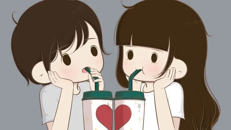 Cặp đôi đáng yêu với ảnh anime cute cặp đôi