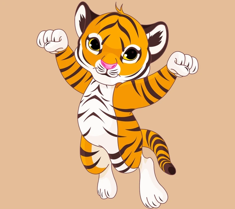 Ngắm nhìn hình ảnh con hổ 3d cute đầy màu sắc