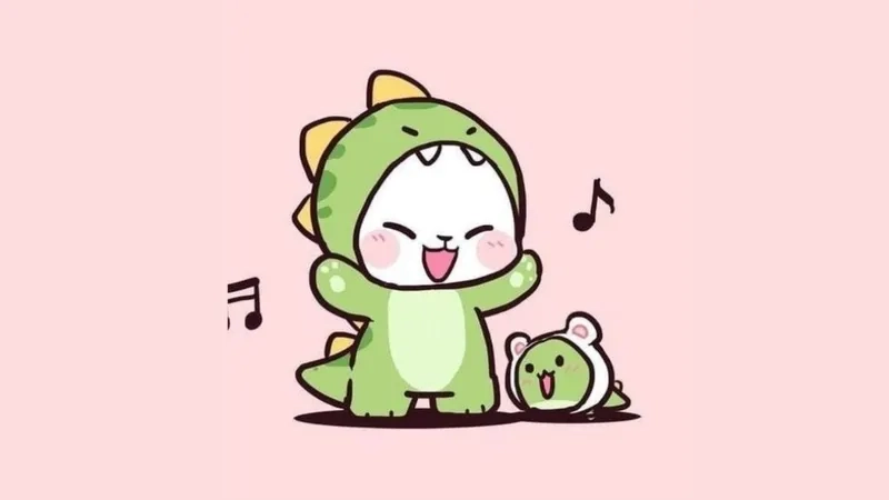 Avatar cặp khủng long cute ngộ nghĩnh, phù hợp với cặp đôi đáng yêu