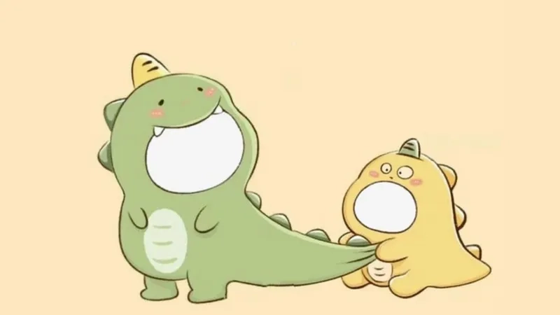 Dễ thương hình nền cute khủng long sinh động, tạo điểm nhấn nổi bật