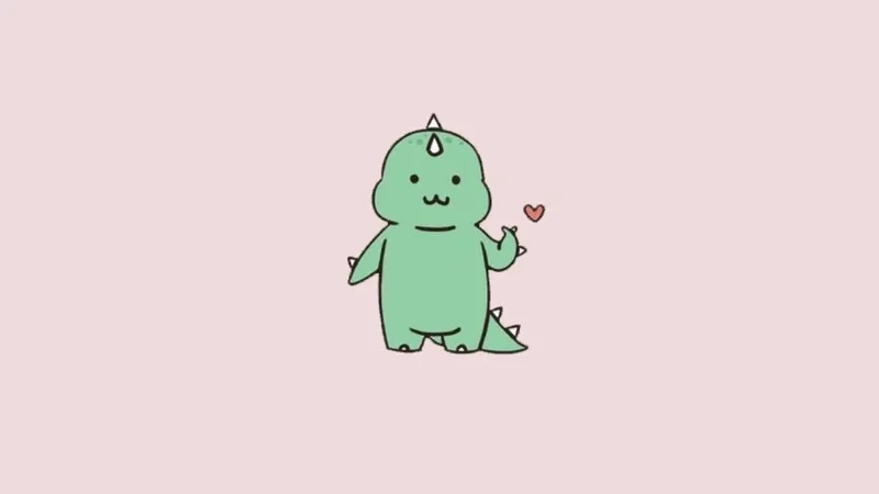 Chibi avatar đôi khủng long siêu đáng yêu, phong cách cực chất