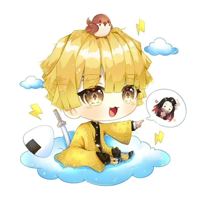 Tải ngay hình nền zenitsu chibi đáng yêu cho điện thoại