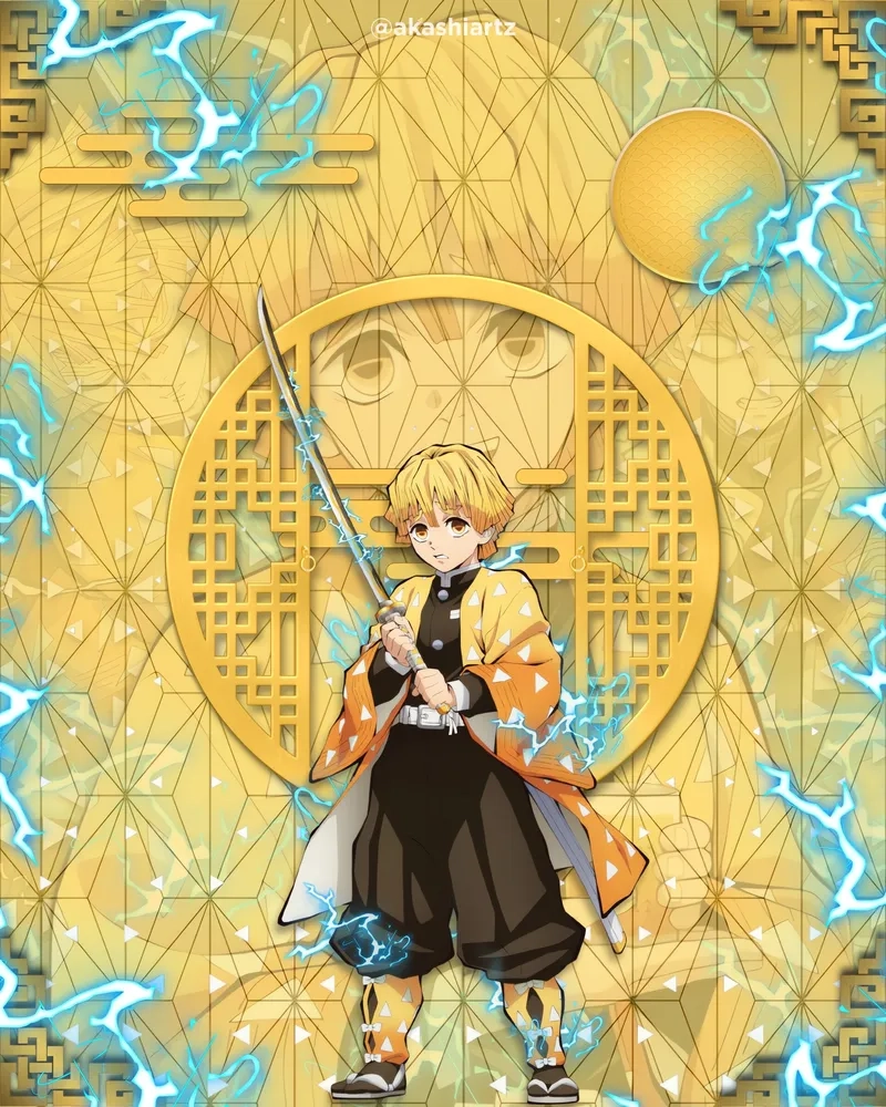 Bộ hình nền máy tính zenitsu đẹp dành cho fan anime