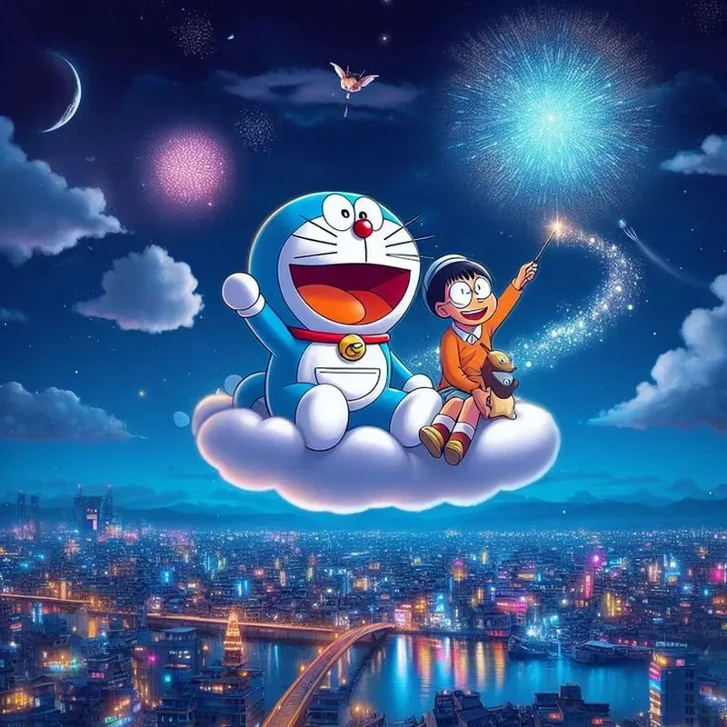 Doraemon và nobita ngầu thần thái siêu chất, phong cách cực ngầu