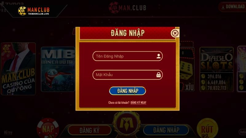 Đăng nhập Manclub đơn giản qua website chính thức