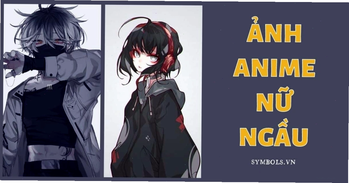 Ảnh anime nữ ngầu với tông màu tối và trang phục cá tính