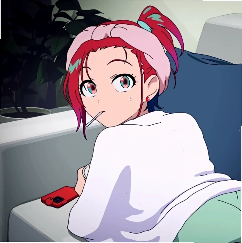 Ảnh đại diện anime nữ với mái tóc dài và trang phục lộng lẫy