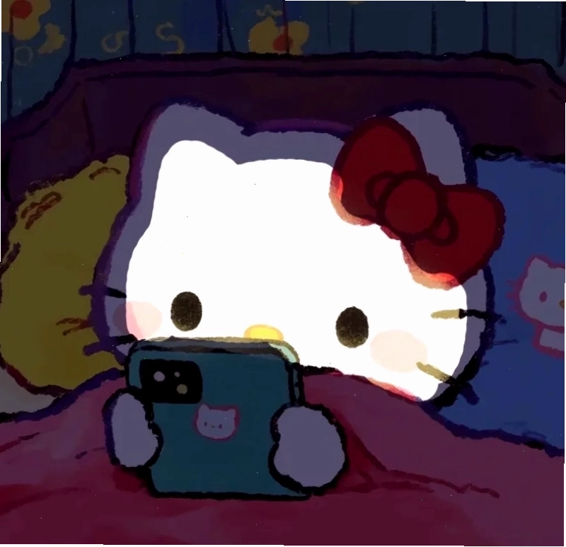 Ảnh Hello Kitty buồn thể hiện sự cô đơn