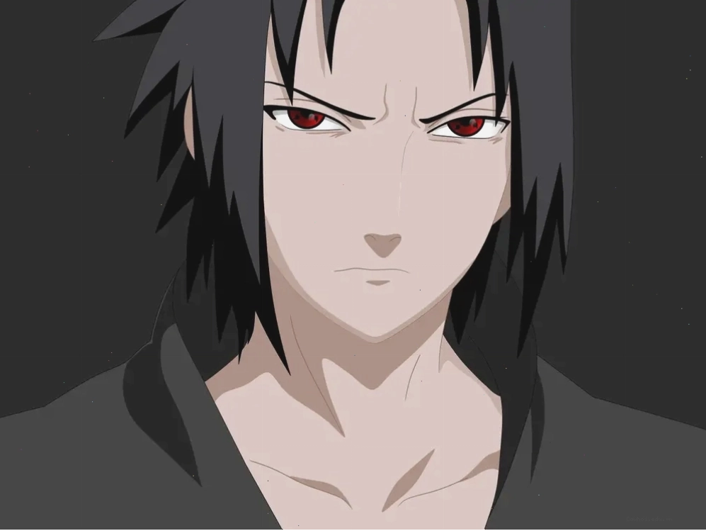 Ảnh Sasuke trắng đen thể hiện sự cô độc và mạnh mẽ