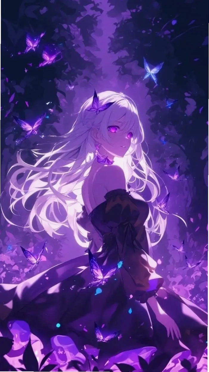 Avatar anime màu tím phong cách cool ngầu