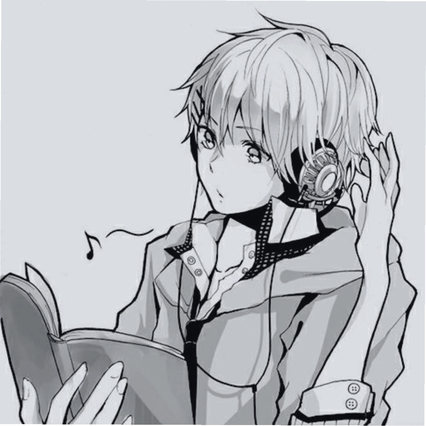 Avatar đen trắng anime cá tính với phong cách độc đáo