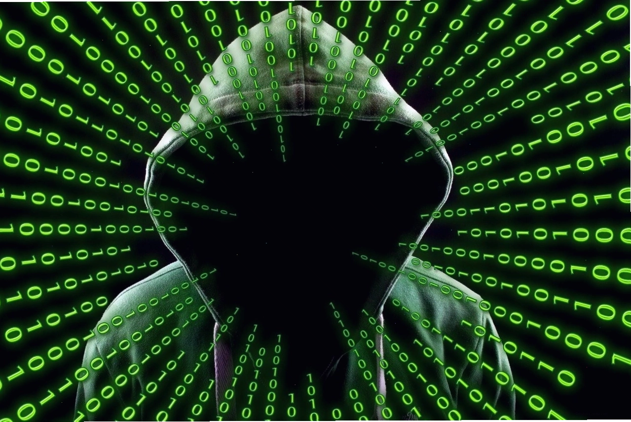 Avatar hacker đen trắng tối giản