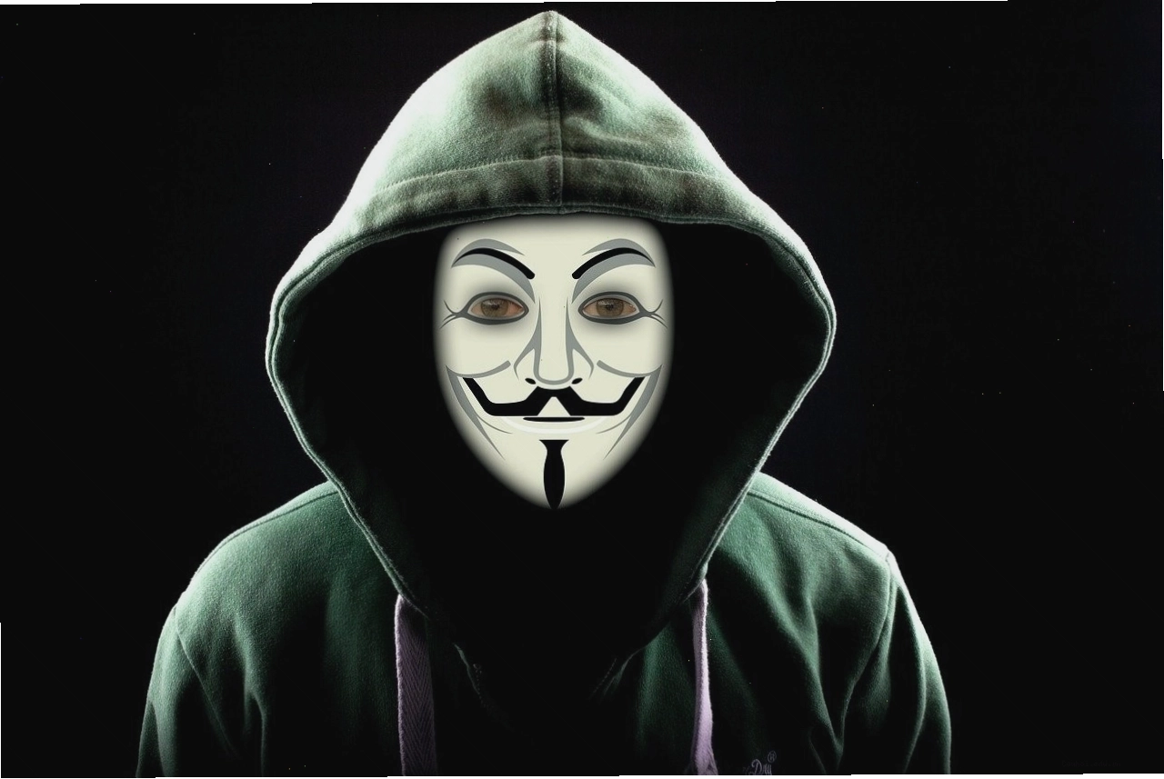 Avatar hacker neon với hiệu ứng ánh sáng
