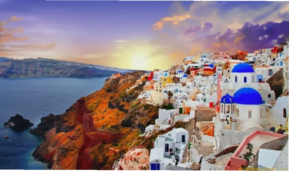 Bản đồ vị trí đảo Santorini Hy Lạp nhìn từ trên cao