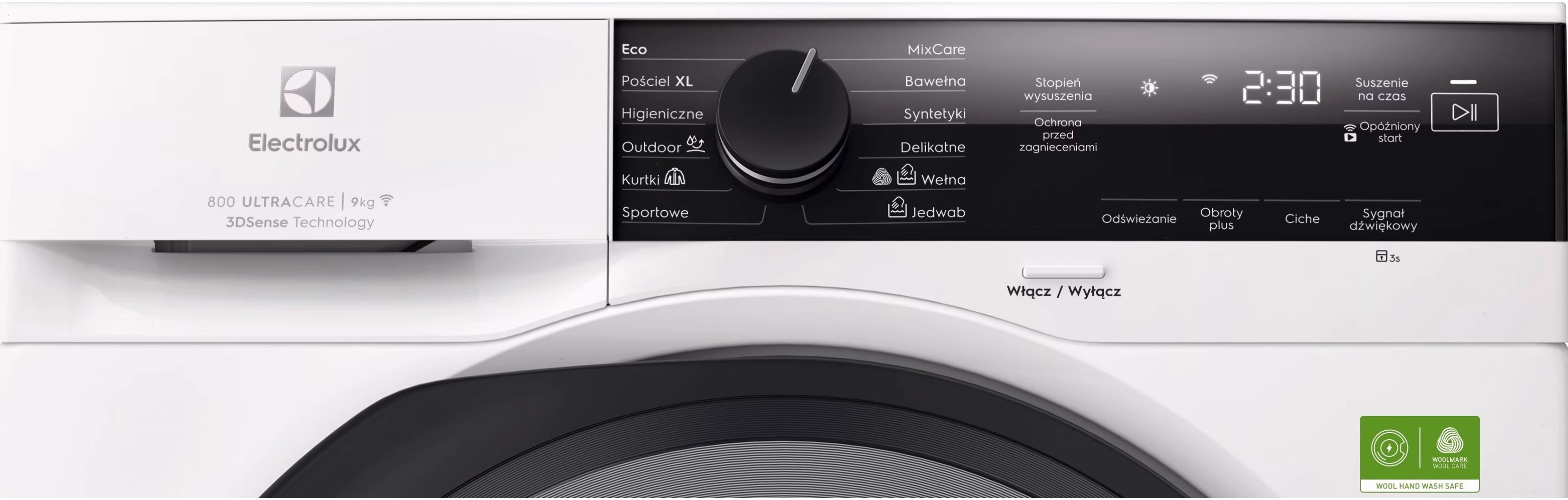 Bảng điều khiển máy sấy Electrolux với nhiều chương trình sấy đa dạng