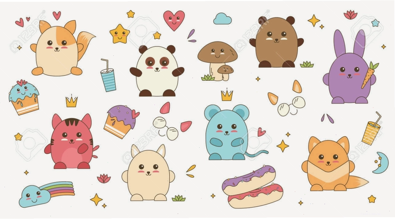 Bộ sưu tập avatar động vật cute đen trắng phong cách doodle