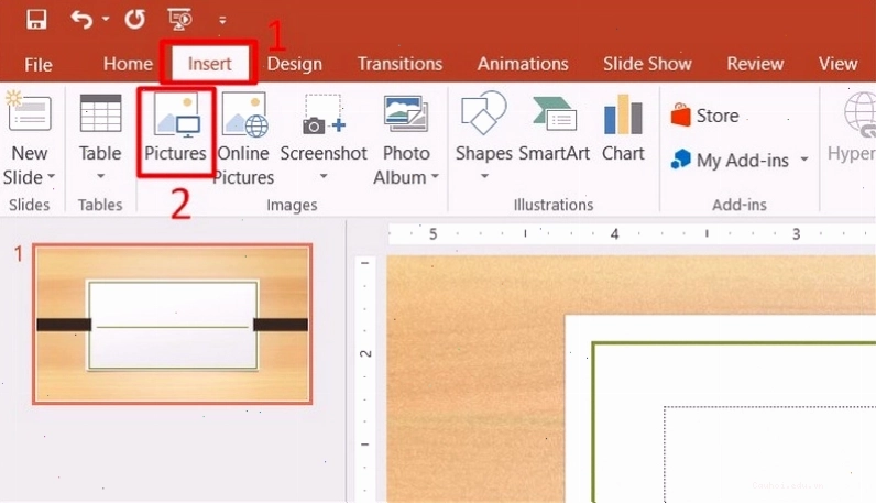 Cách 1 thêm ảnh vào slide PowerPoint