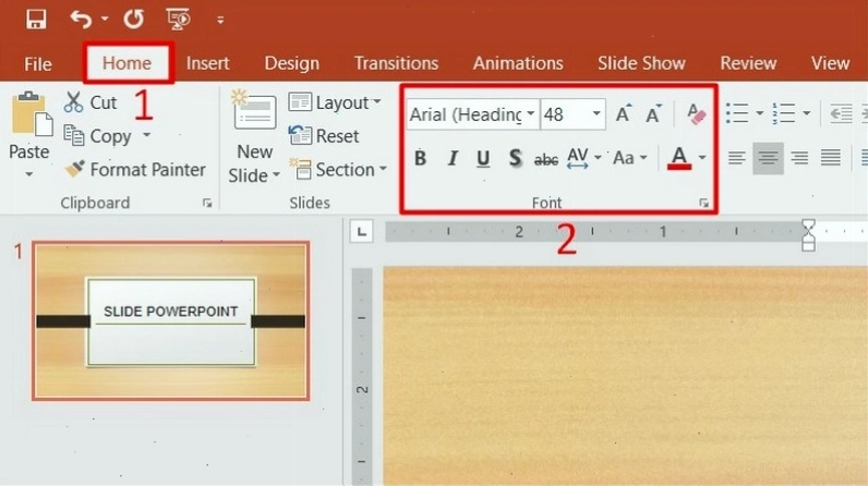 Cách định dạng văn bản trên slide PowerPoint