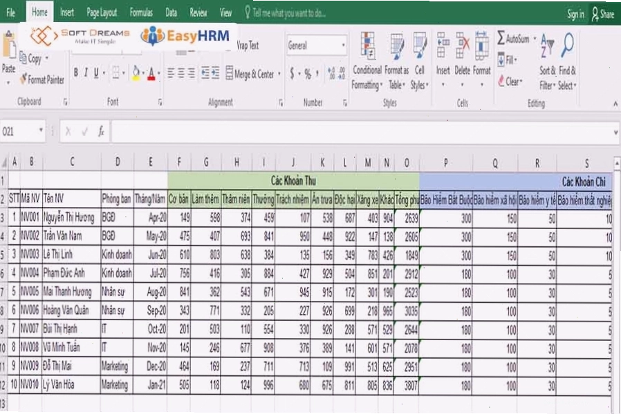 Cách làm phiếu lương hàng loạt trên Excel