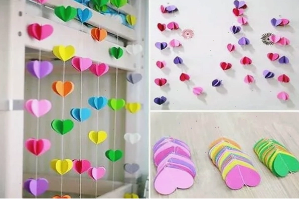 Cách làm rèm cửa sổ bằng giấy hình trái tim theo phong cách Origami
