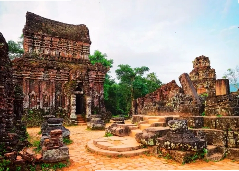 Cận cảnh một ngôi đền tháp tại Thánh địa Mỹ Sơn