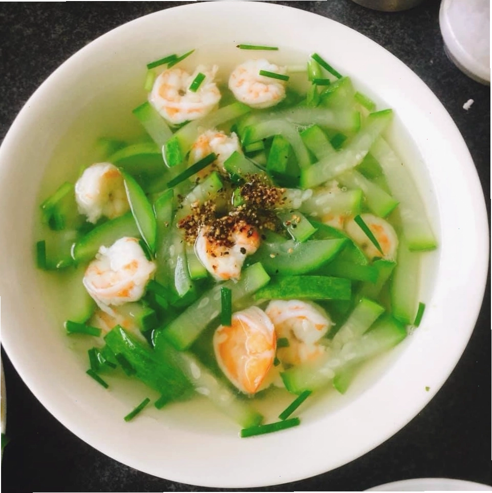 Canh bầu nấu tôm