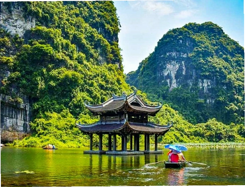 Cảnh quan sông nước tại Tràng An Ninh Bình