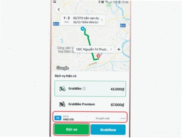 Chọn phương thức thanh toán phù hợp khi đặt GrabBike