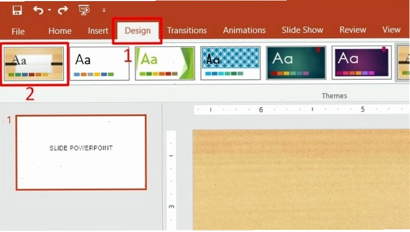 Chọn theme cho slide PowerPoint có sẵn