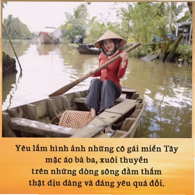 Cô gái với nụ cười rạng rỡ trong trang phục áo bà ba
