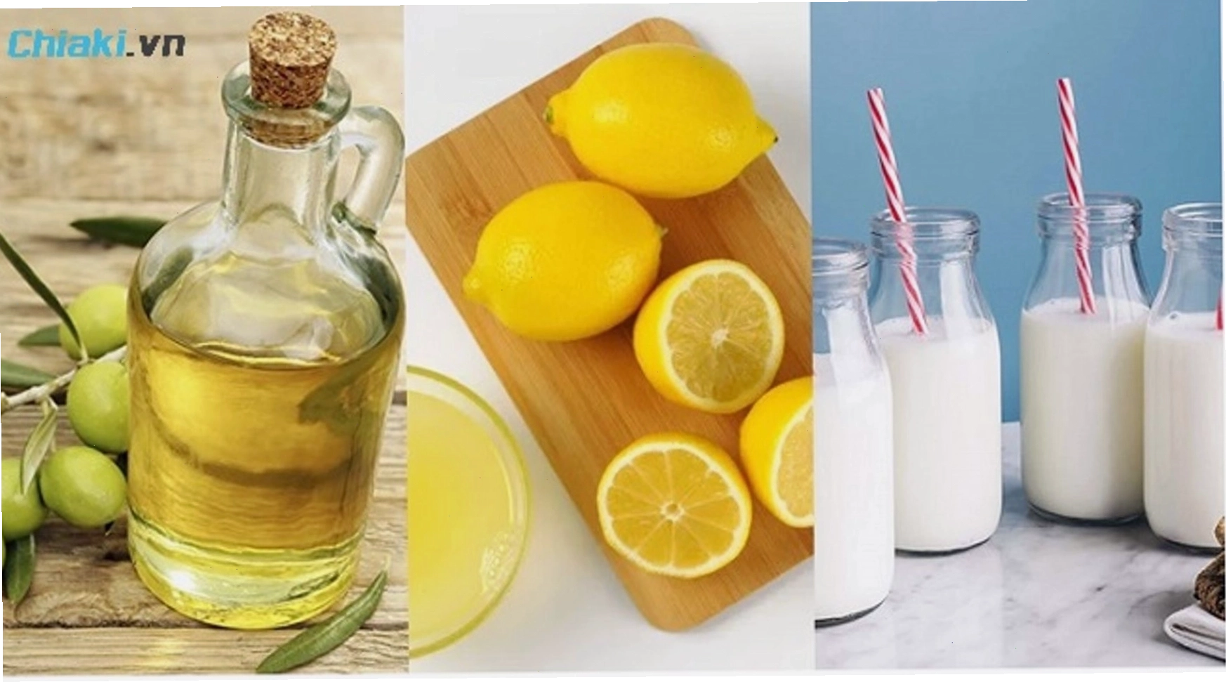 Công thức tẩy trang chanh, sữa tươi, dầu oliu