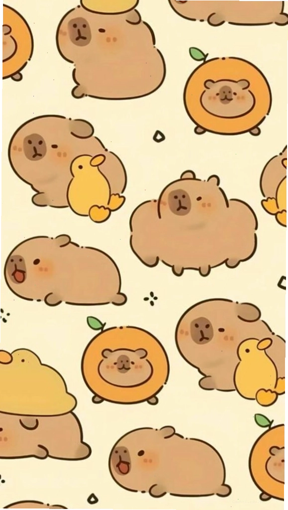 Đàn capybara và chú vịt vàng cùng nhau tạo nên một bức ảnh vô tri đáng yêu