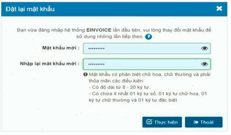 Đăng nhập hệ thống phần mềm hóa đơn điện tử