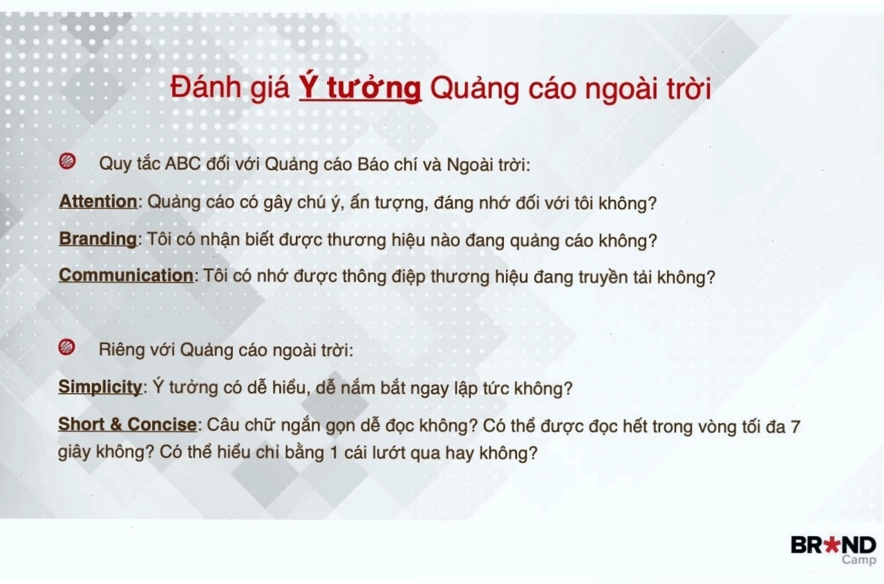 Đánh giá ý tưởng quảng cáo ngoài trời