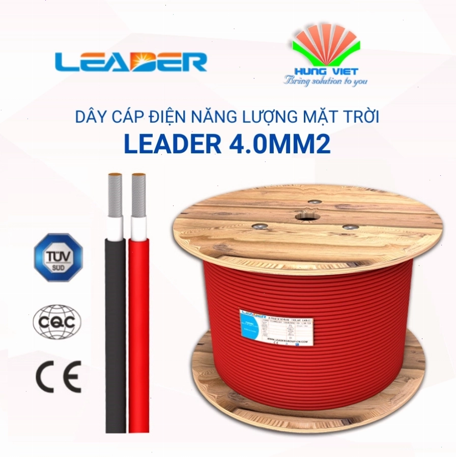 Dây cáp DC Solar Leader 4.0 (4mm2)
