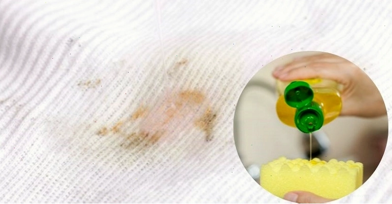 Dùng nước rửa chén để làm sạch vết dầu mỡ trên quần áo