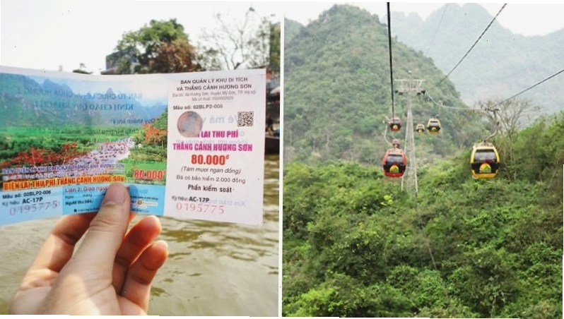 Giá vé tham quan và cáp treo tại Chùa Hương