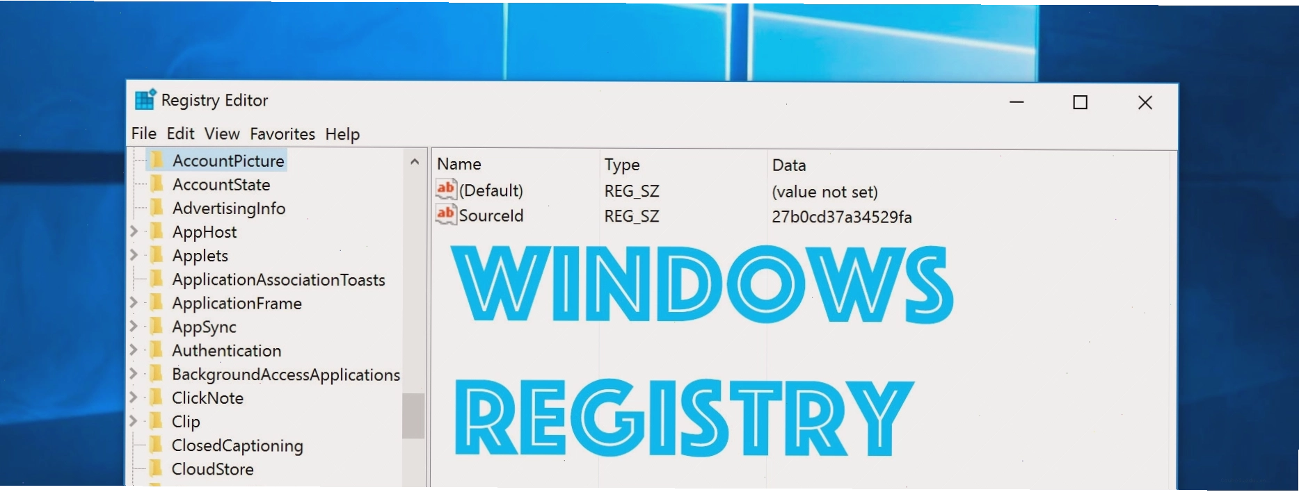 Giao diện Registry Editor của Windows, cho phép xem và chỉnh sửa cấu hình hệ thống