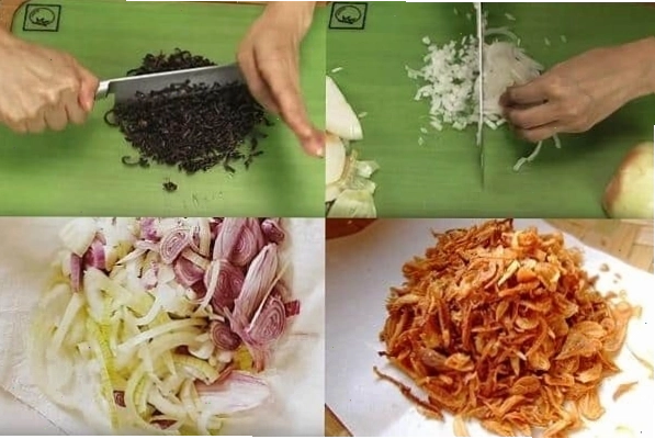 Hành tím phi vàng giòn là phụ kiện không thể thiếu của món bánh cuốn
