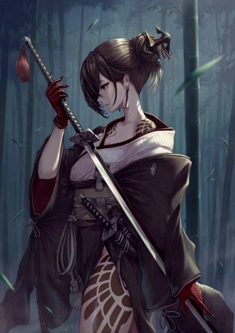 Hình ảnh anime cô gái sát thủ với nét lạnh lùng toát lên vẻ quyền lực