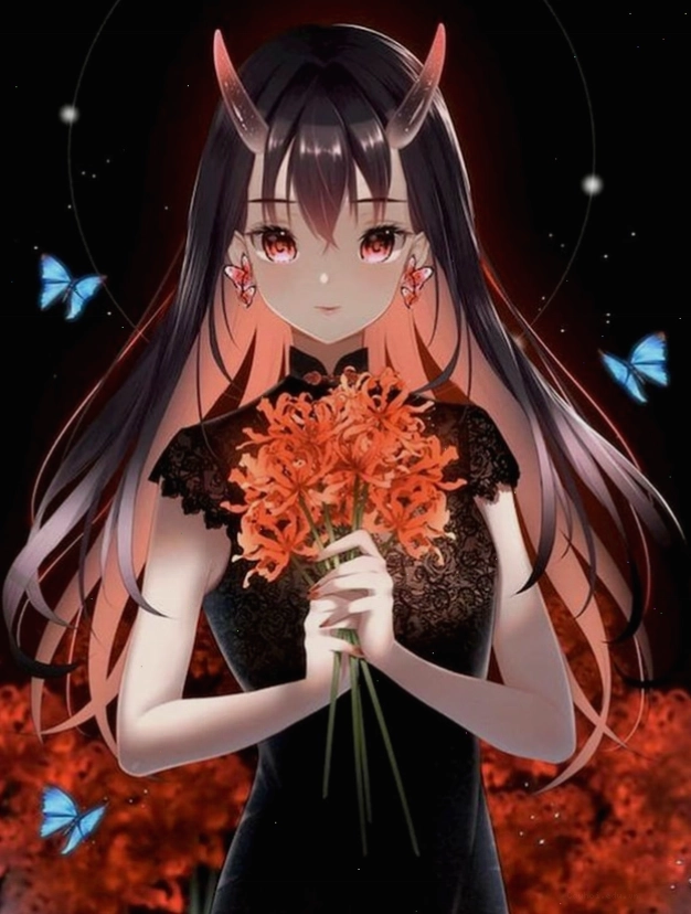 Hình ảnh anime với hoa bỉ ngạn đỏ và nỗi buồn hồi ức