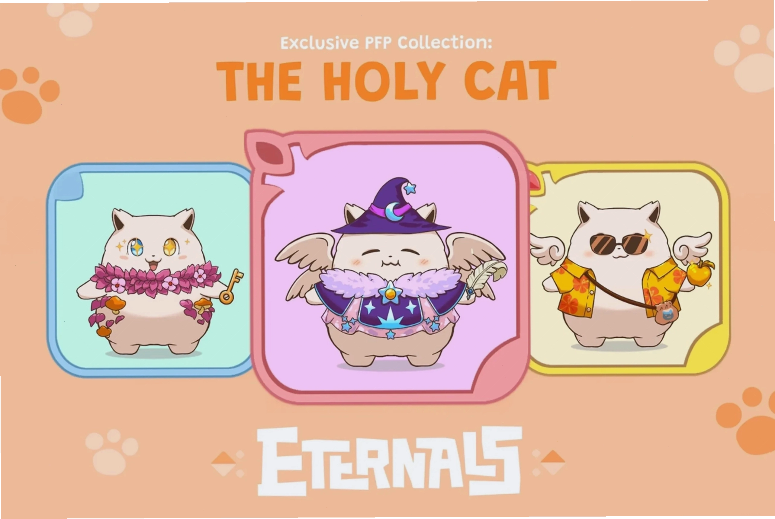 Hình ảnh bộ sưu tập NFT Holy Cat của game Eternals