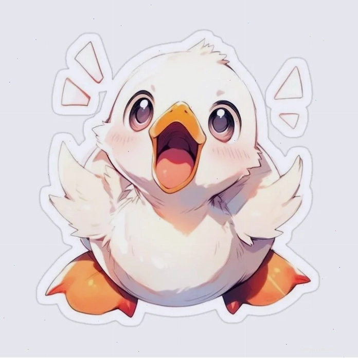 Hình ảnh con vịt vàng chibi đang vui đùa