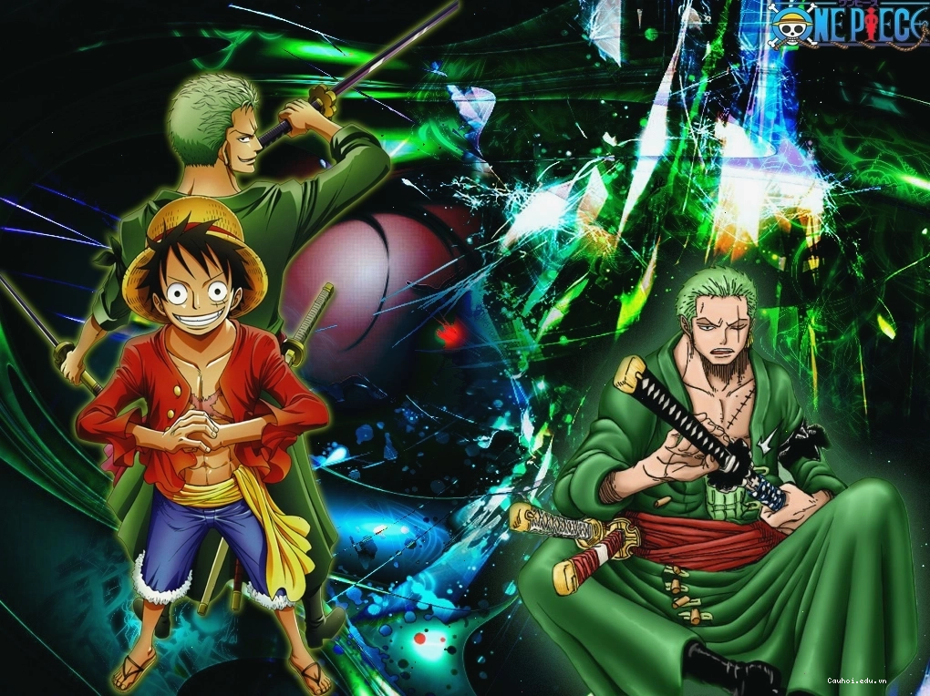 Hình ảnh Luffy và Zoro cùng nhau chiến đấu