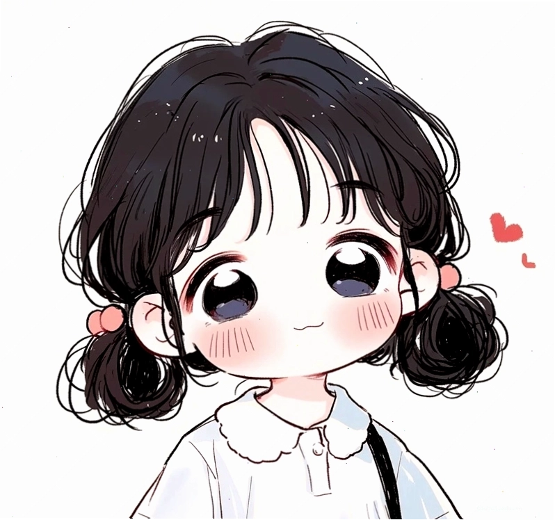 Hình chibi bé gái 1 với nụ cười tươi tắn