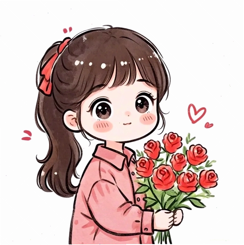 Hình chibi bé gái 10 đang đọc sách