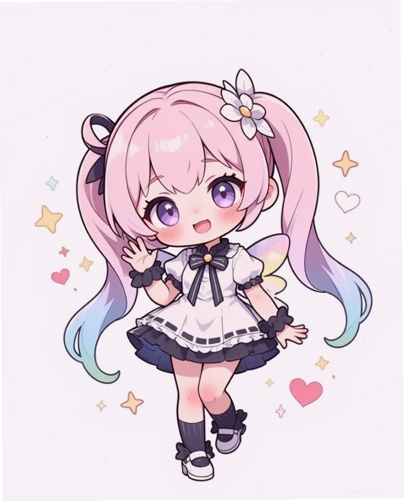 Hình chibi bé gái 4 trong trang phục dạ hội