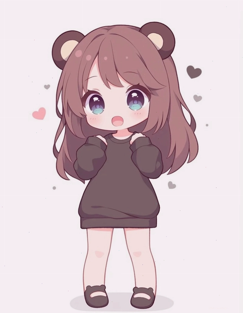 Hình chibi bé gái 7 với trang phục mùa hè