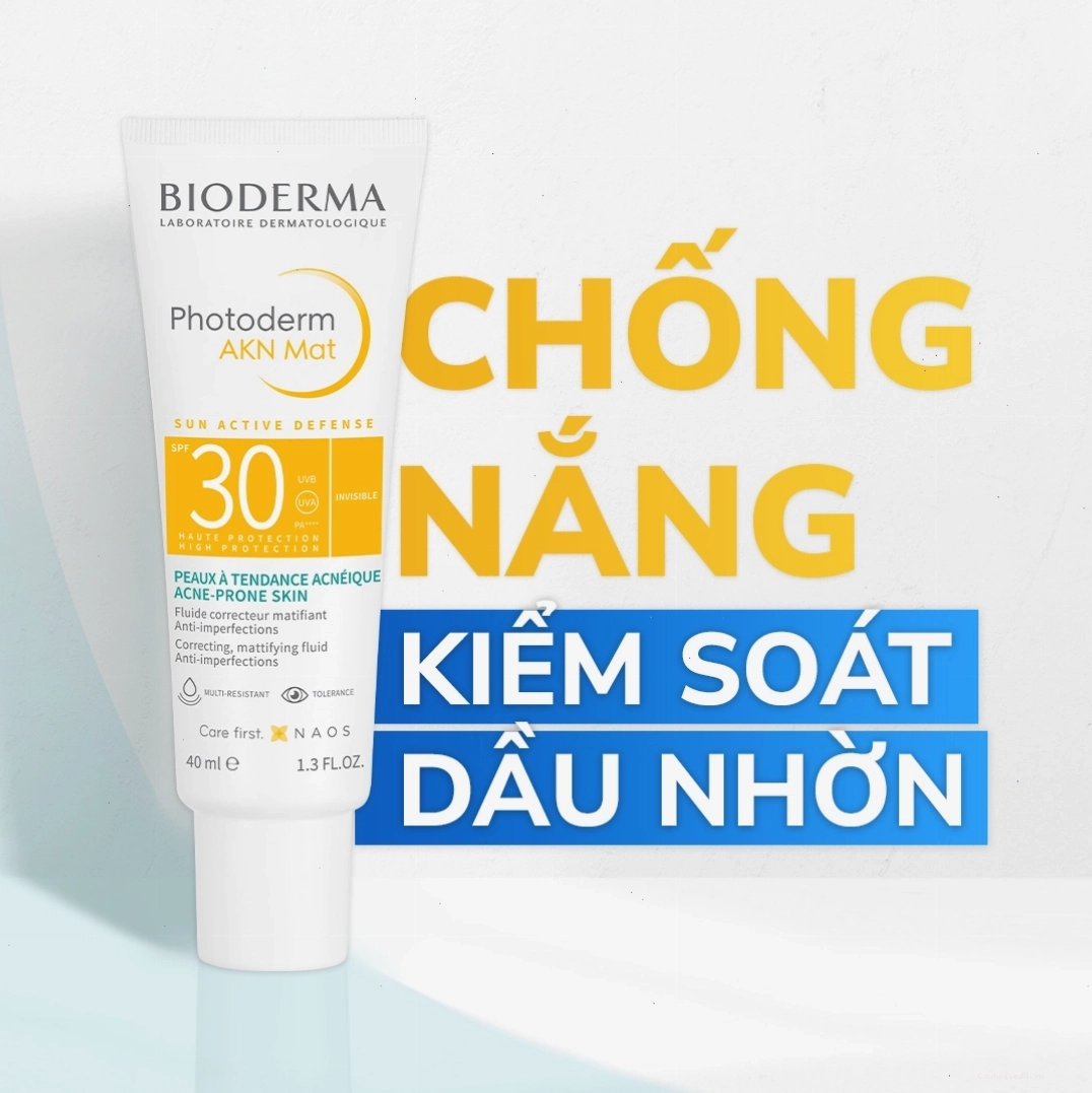 Kem chống nắng cho da dầu mụn Bioderma Photoderm AKN Mat giúp bảo vệ da khỏi tác hại của tia UV