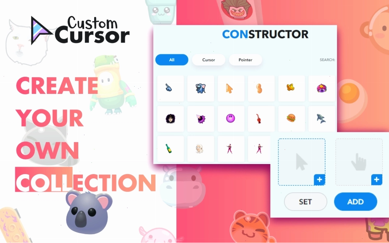 Kho tùy chọn con trỏ chuột phong phú từ tiện ích Custom Cursor for Chrome